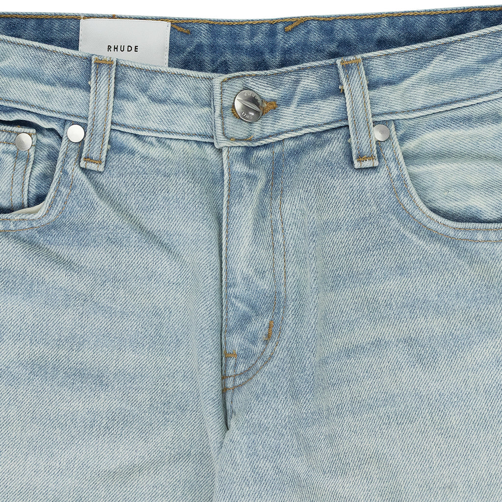 INDIGO LOW-WAIST FLARE DENIM BOOTCUT JEANS