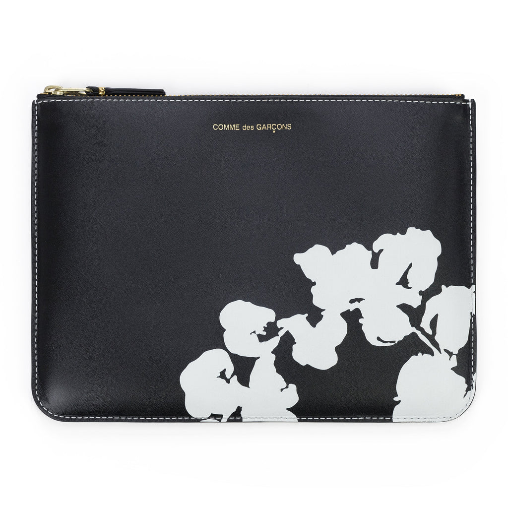 Black Cotton Wreath Wallet