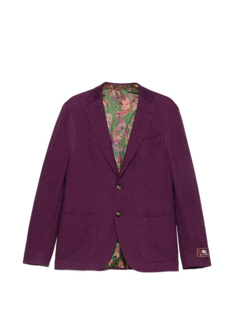 ETRO single-breasted wool-blend jersey jacket