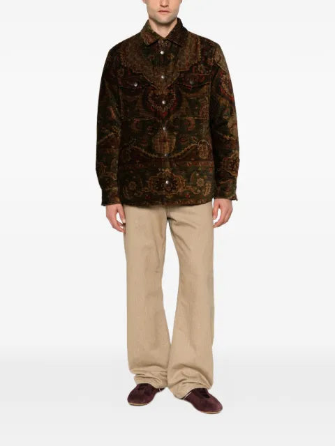 ETRO paisley-print corduroy padded jacket