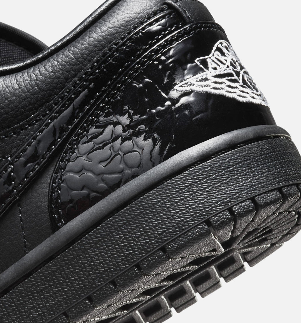 Air Jordan 1 Low Patent Elephant Women's – Black/White/Metallic Silver