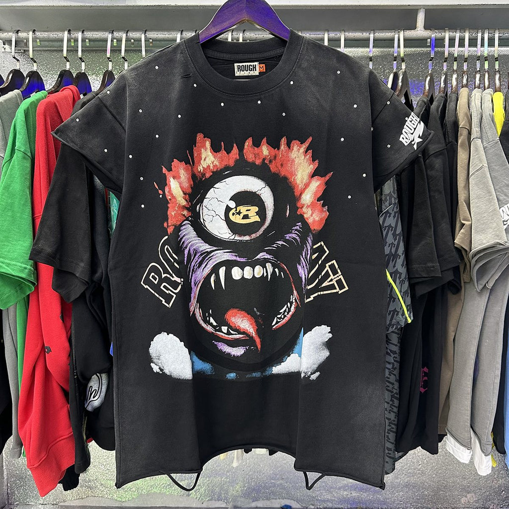 Rough Play Monster Graphic Washed T-Shirt