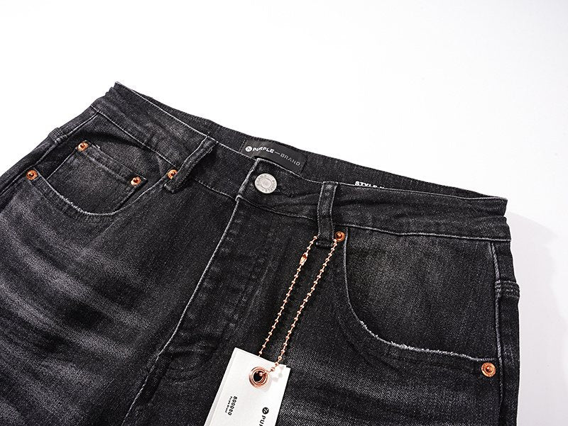 Purple Brand Black Washed Distressed Jeans