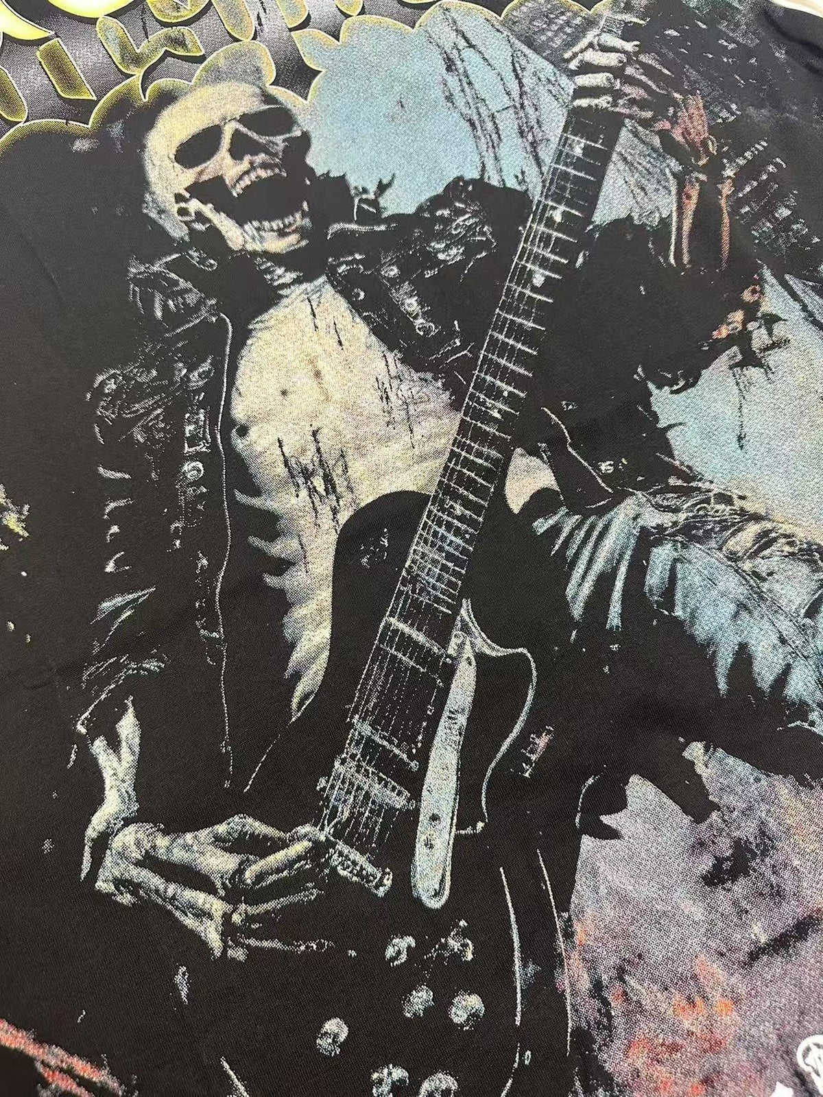 Godspeed Death Before Dishonor Skeleton Guitar Short-Sleeve T-Shirt