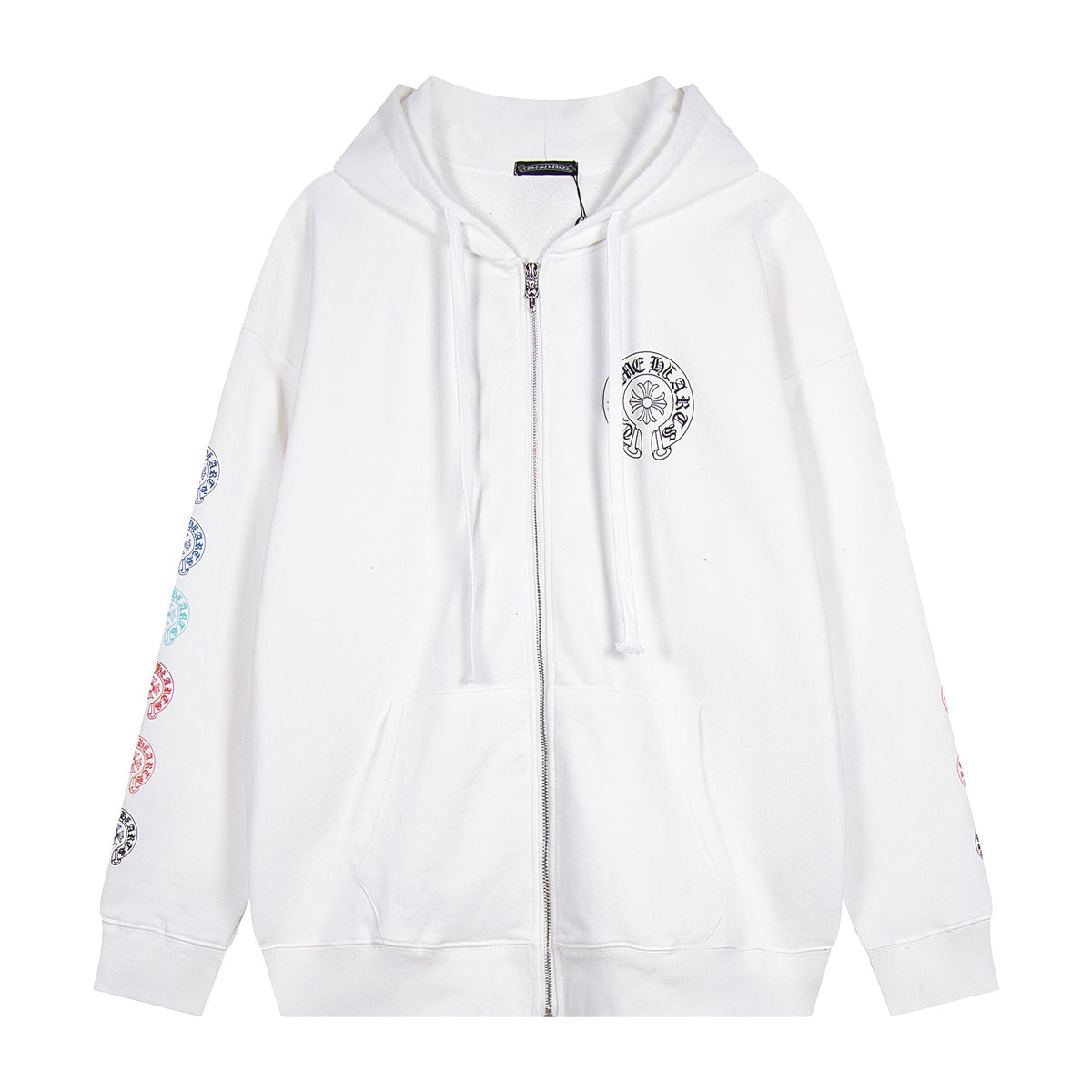 Chrome Hearts Rainbow Horseshoe Graphic Zip-Up Hoodie