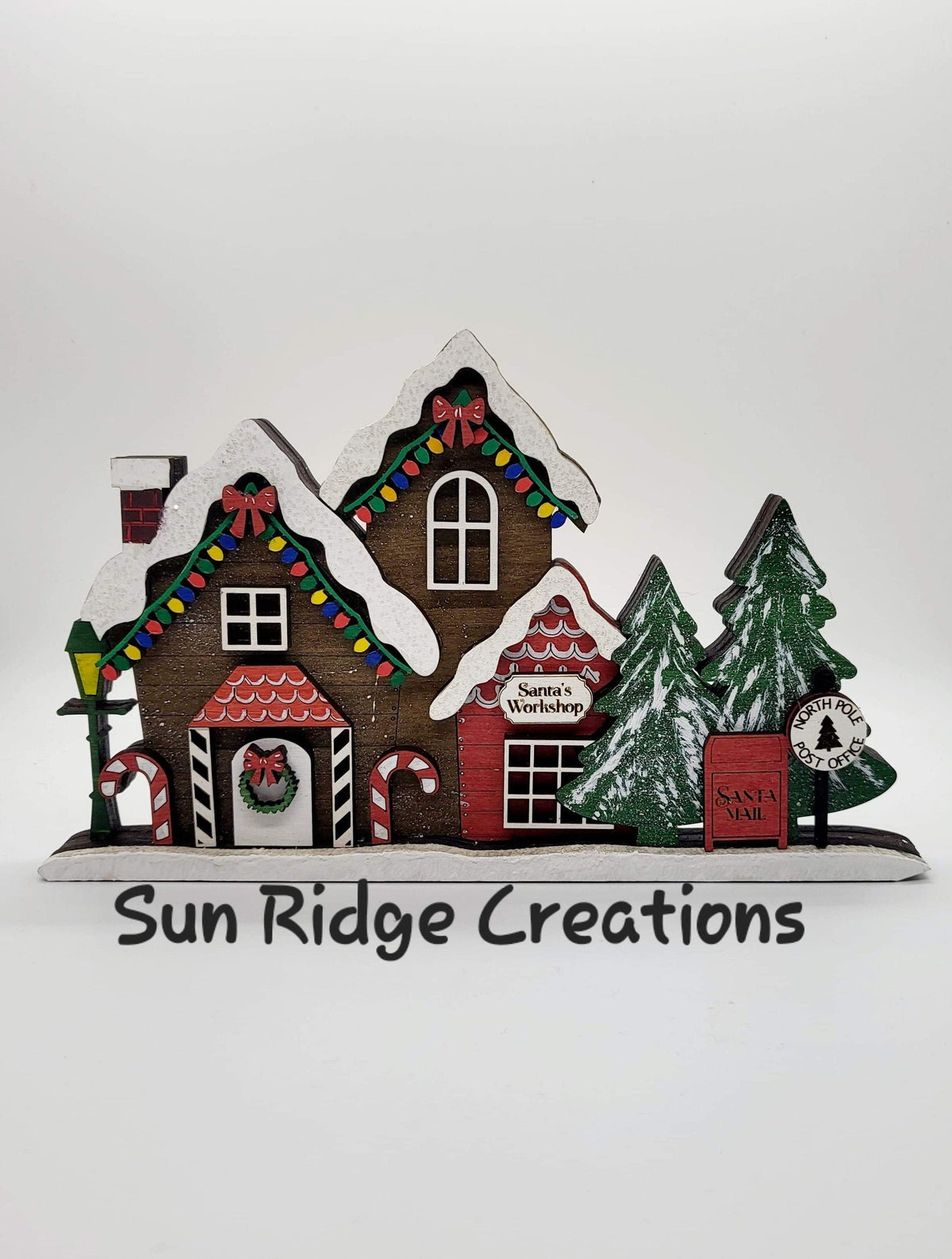 Standing Christmas Houses Santa's Village File SVG, Glowforge, LuckyHeartDesignsCO