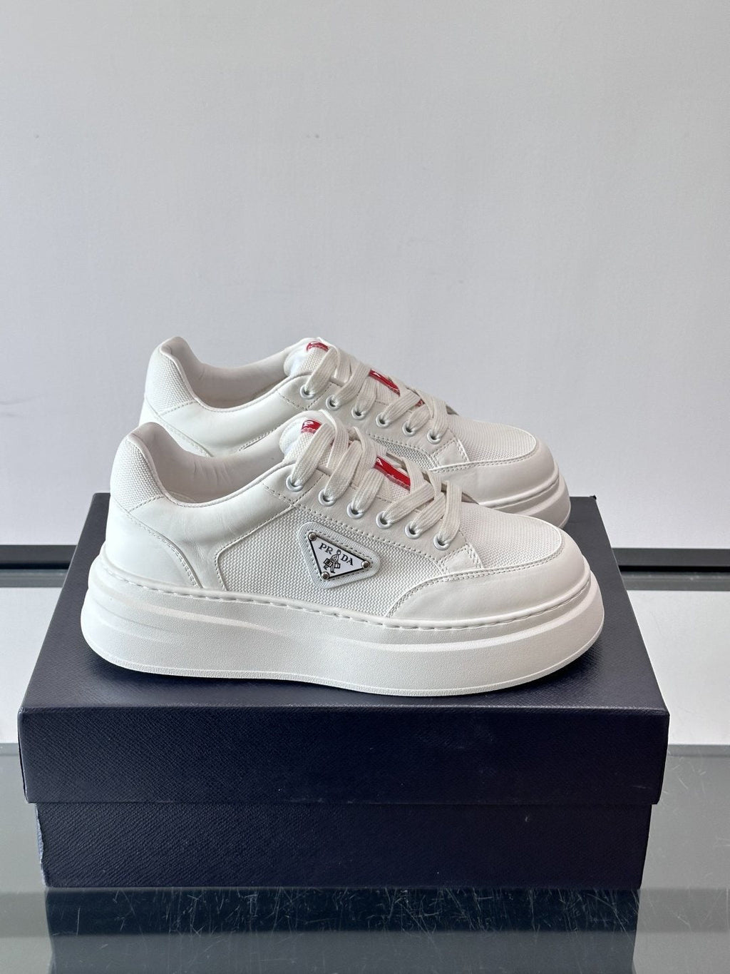 Prada Triangle Detail Low-Top Sneakers
